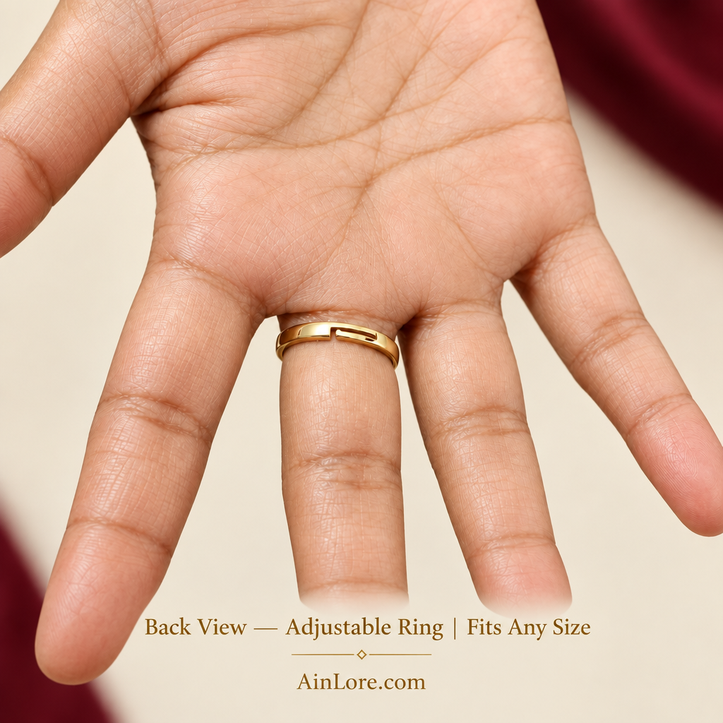 Ring adjustability shown on a softly posed hand