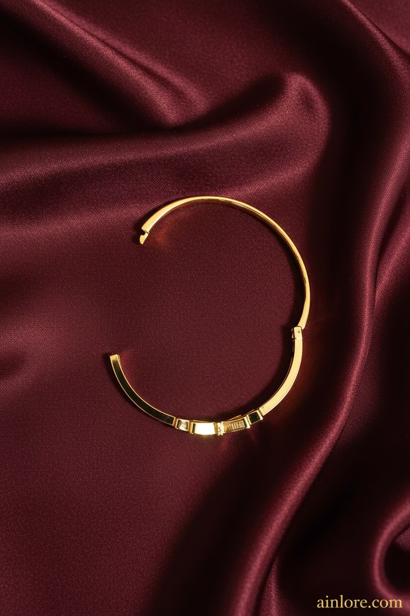 Bow Éclat Cuff Kada — Gold CZ Bangle