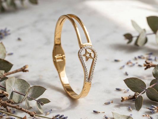 Starlight Gold-tone Anti-Tarnish Stainless steel Kada