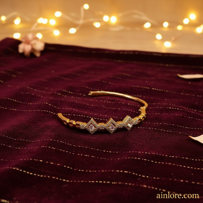 Stardust Cuff Kada — American Diamond Crown Bangle