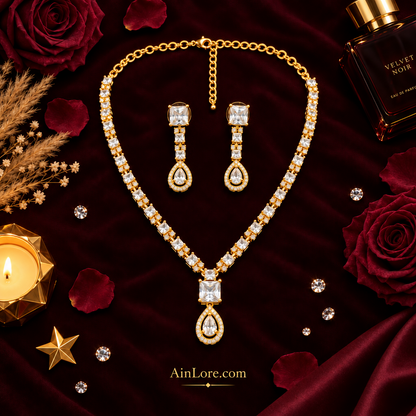AinLore — CZ Set Luxury Flat Lay
