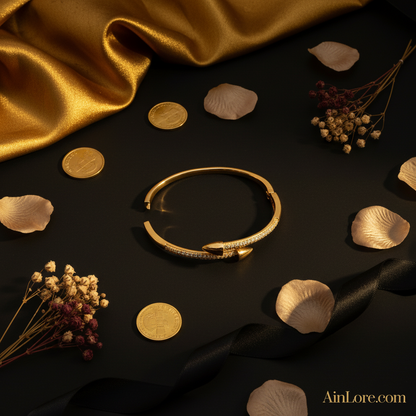 AinLore Flat Lay 2 – Black Gold