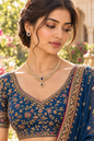 AinLore — Meena in Same Lehenga with Violet-Purple Gold Leaf Set