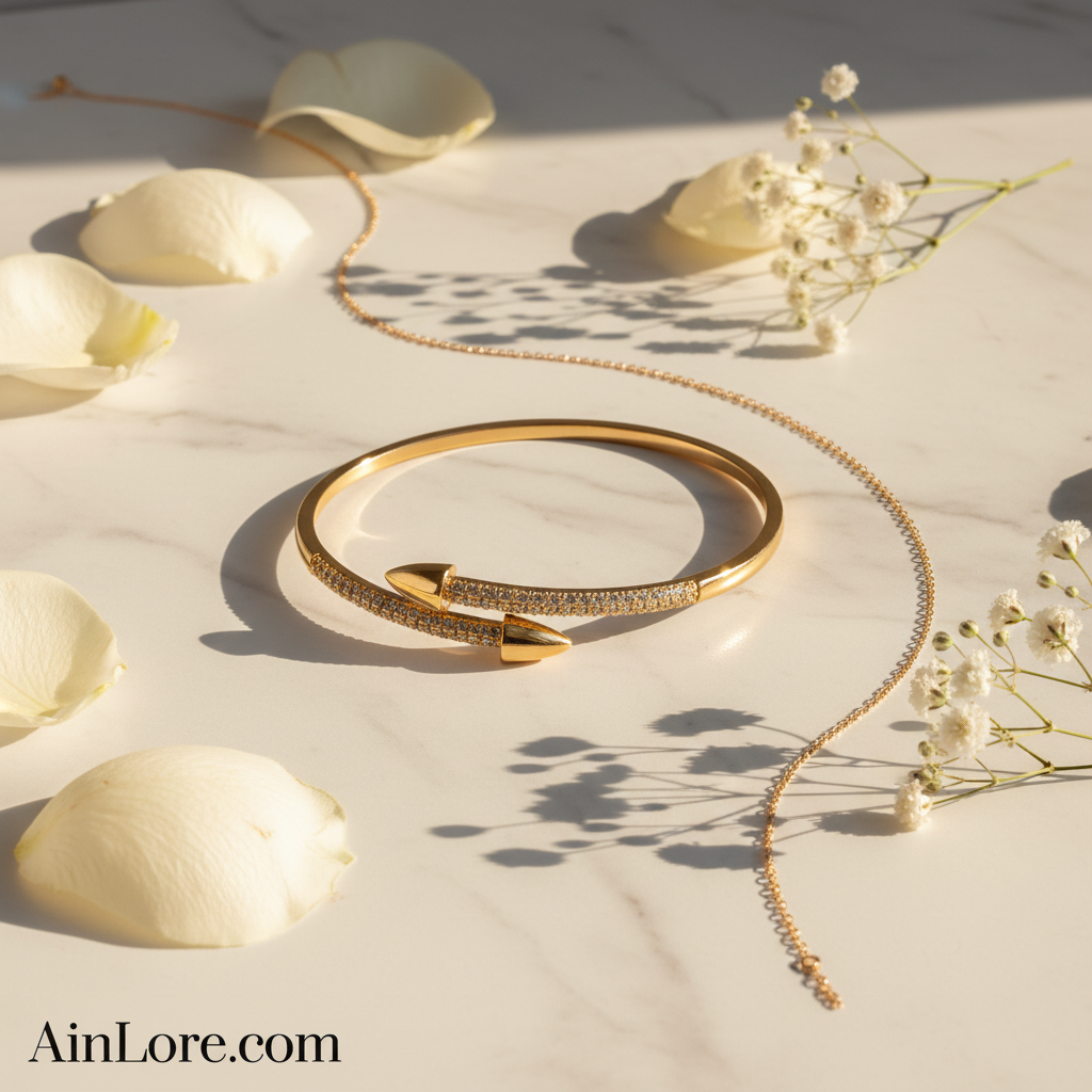 AinLore White Marble Flat Lay