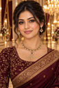 Ananya – Saree with Ruby Diamond Set