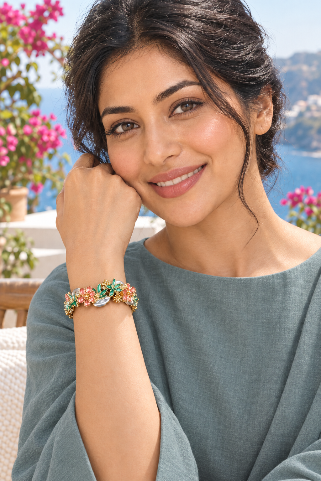 Ananya with the bracelet as the focus