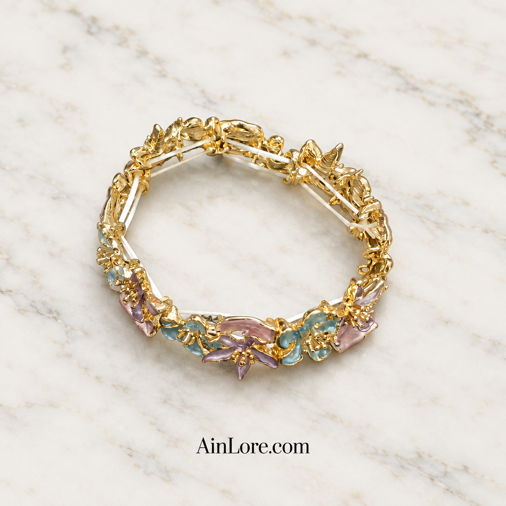 Bracelet flatlay on marble