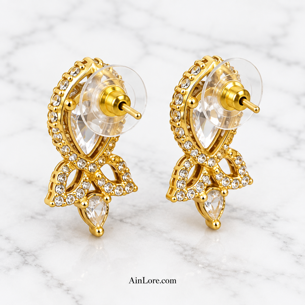 Clear studs back-clasp view
