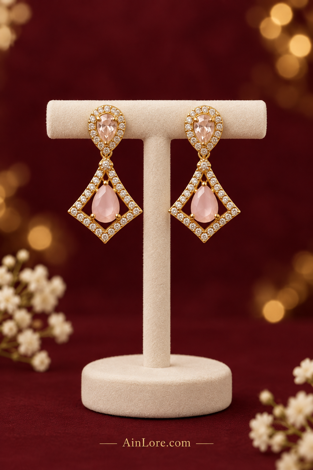 Earrings on a T-stand