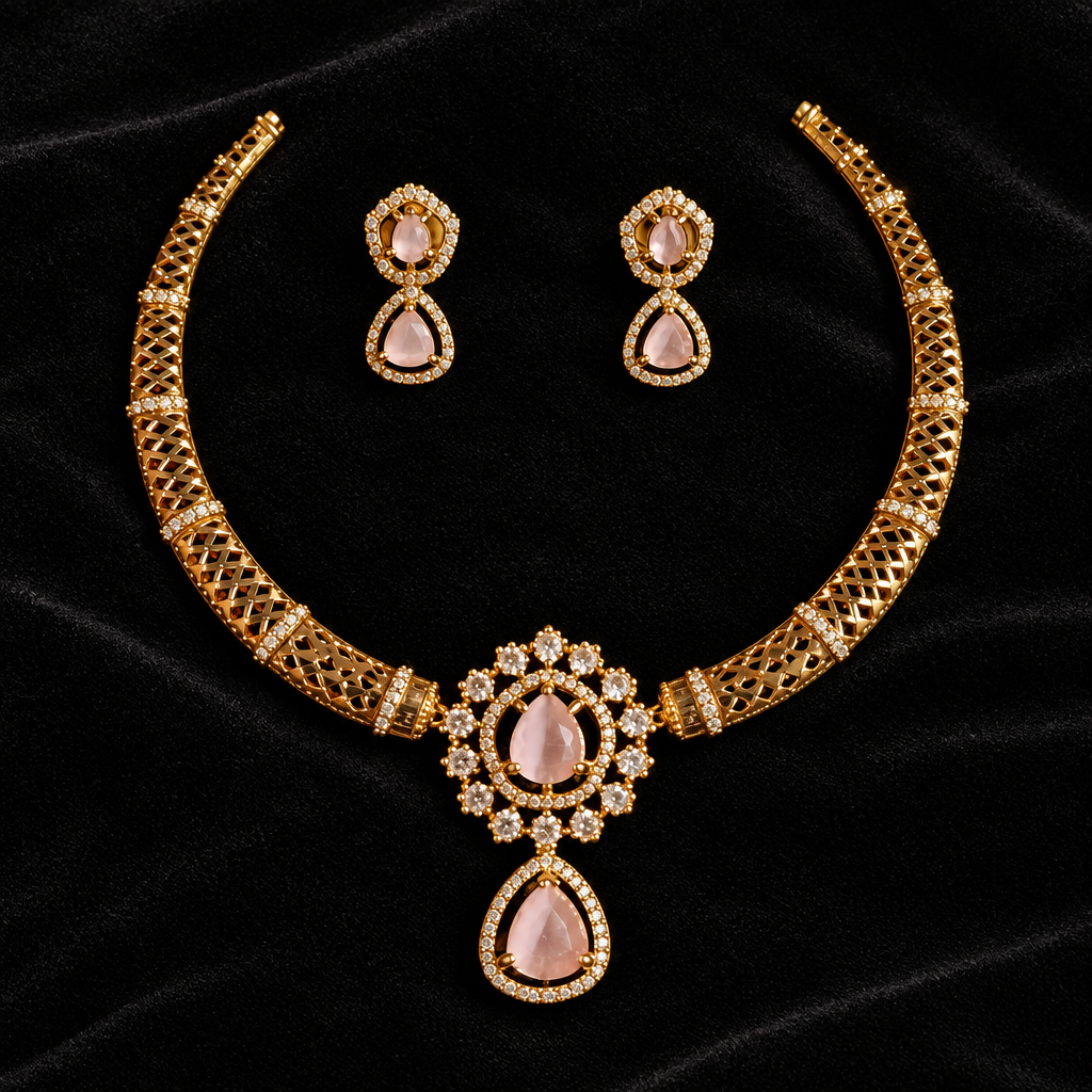 Blush Pink Hasli Choker Set