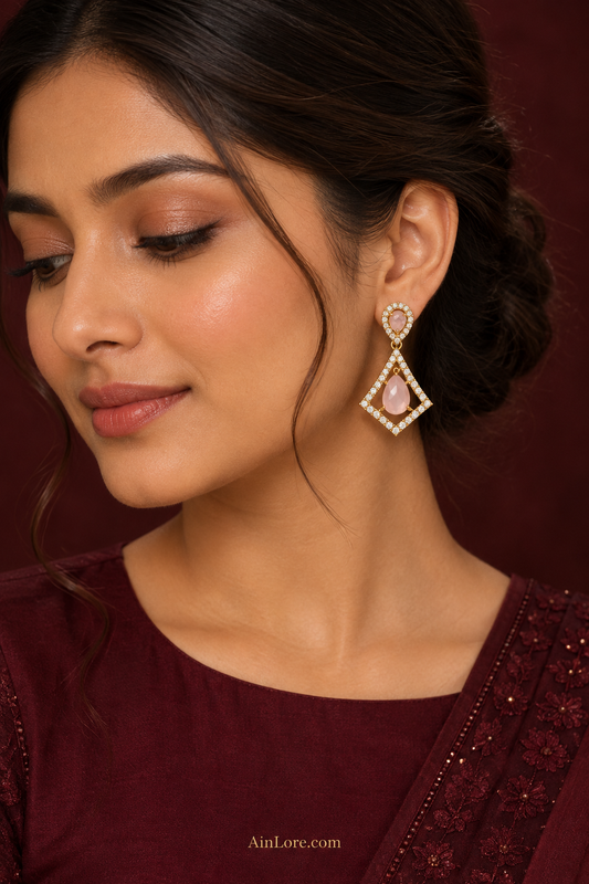 Meena wearing the earrings