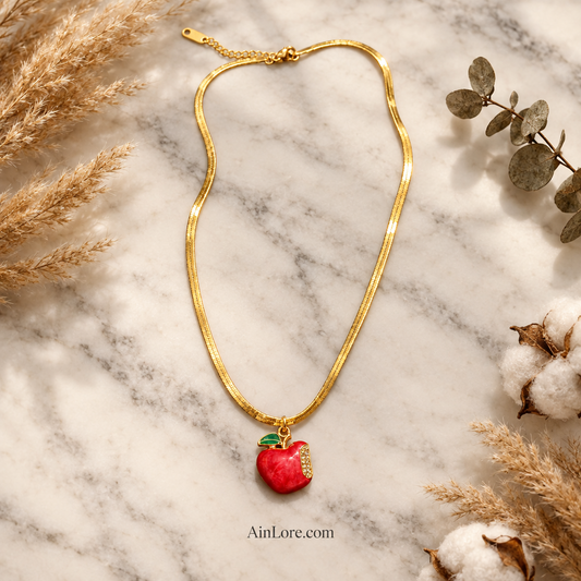 Pendant flatlay with AinLore.com watermark