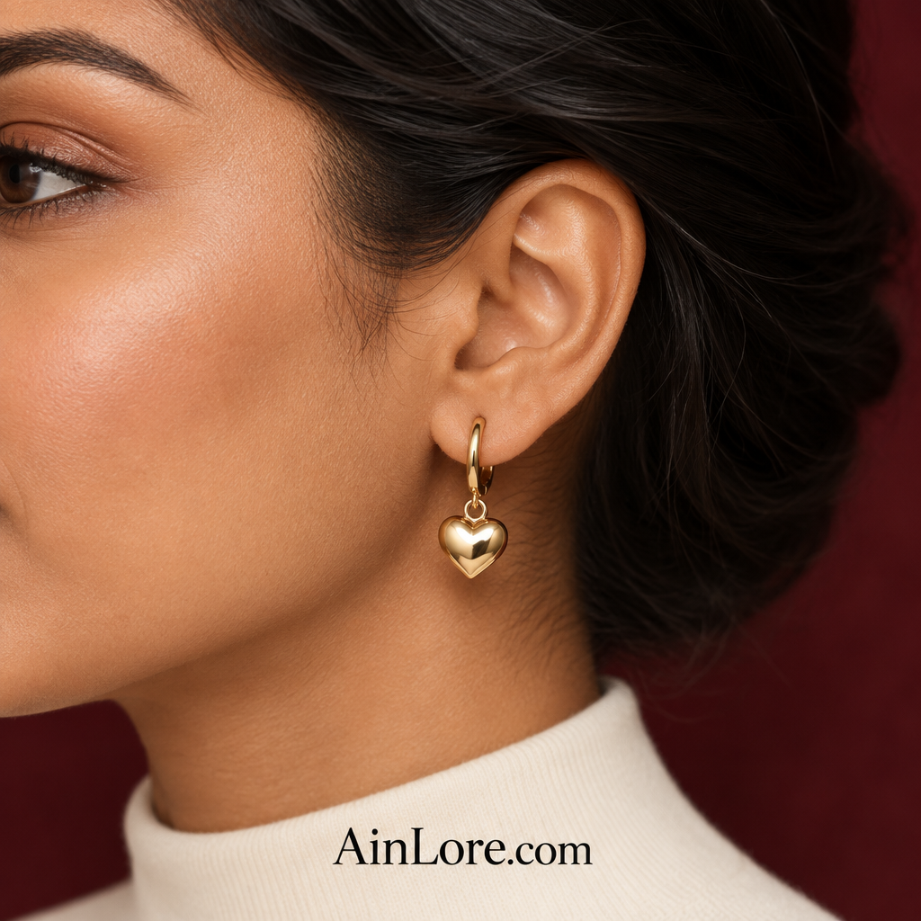 Polished gold heart model close-up