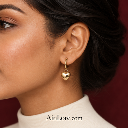 Polished gold heart model close-up