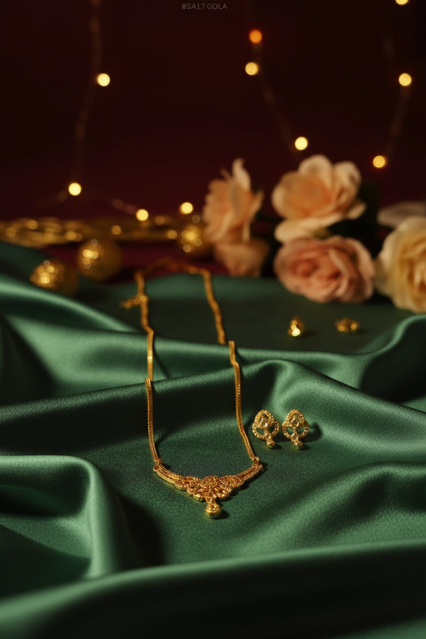 Crystal Floral Pendant Necklace & Earring Set