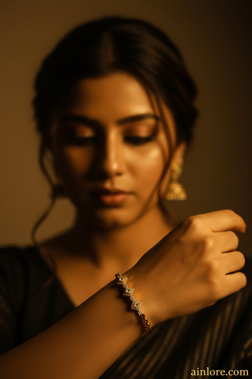 Stardust Cuff Kada — American Diamond Crown Bangle