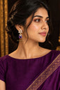 Purple-Tone Floral Drop Earrings