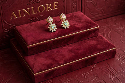 Pastel Zirconia Bloom Layered Necklace & Earring Set