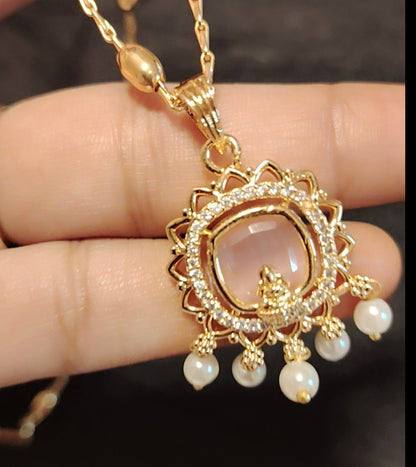 Wheat-Grain Chain with Goddess Lakshmi Pendant