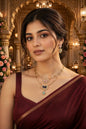 Pastel Zirconia Bloom Layered Necklace & Earring Set