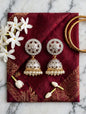 Gulbahar polki style Gold-Plated Jhumki Earrings
