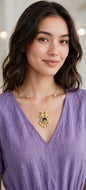 Lakshmi Whisper purple pendant Invisible Chain Necklace