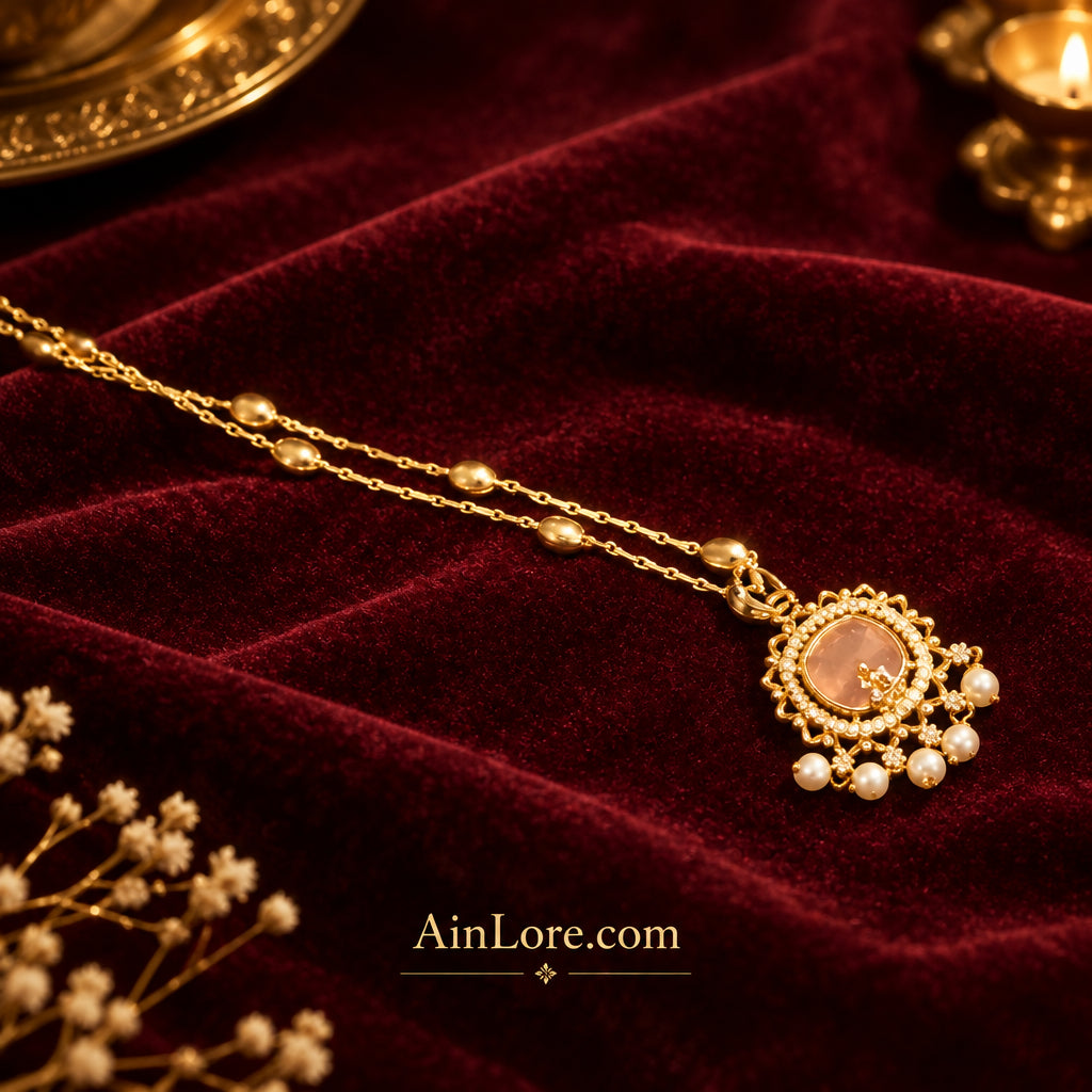 Wheat-Grain Chain with Goddess Lakshmi Pendant