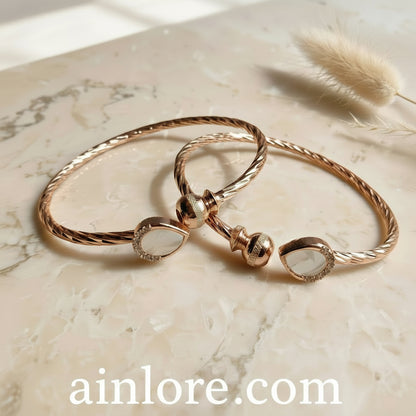 Twisted Rose Gold kadli Bangles