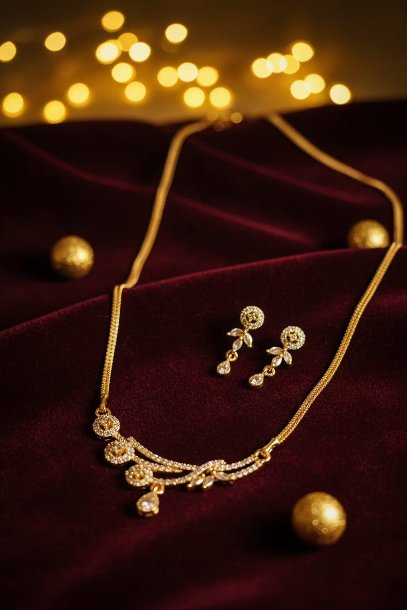 Noor Floral Gold Jewellery Set