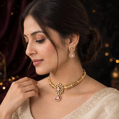 Blush Pink Hasli Choker Set