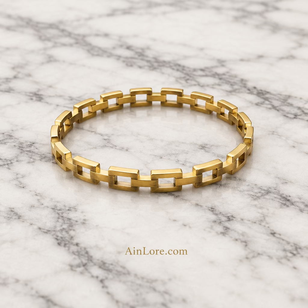Geometric Link Anti-Tarnish Stainless Steel Kada