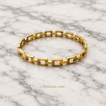Geometric Link Anti-Tarnish Stainless Steel Kada