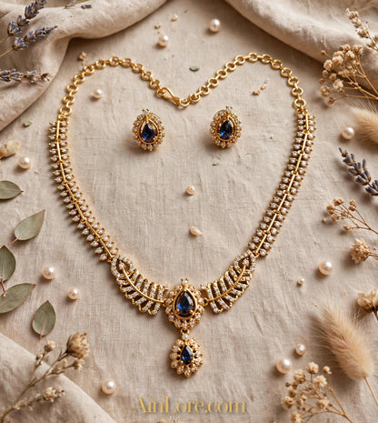 Violet Jaal Leaf Necklace Set