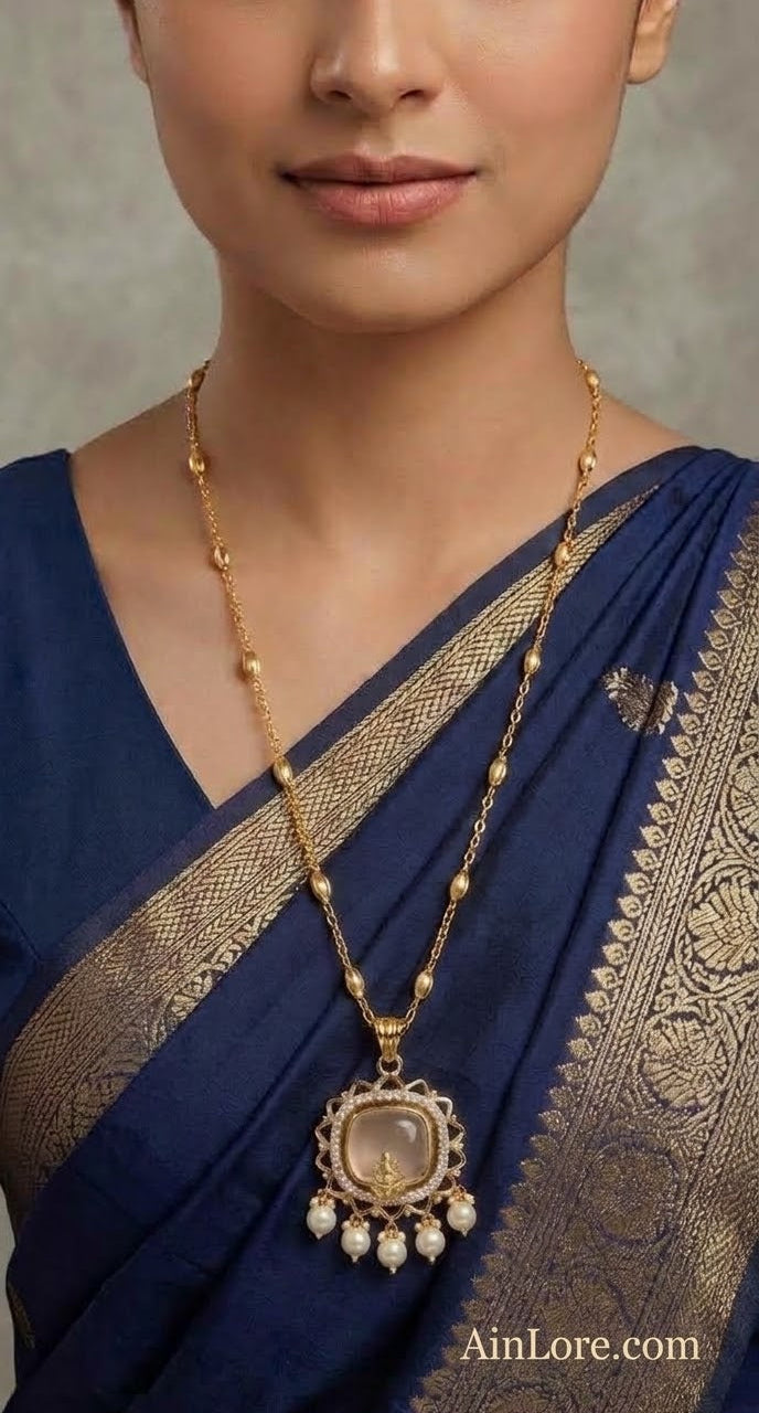 Wheat-Grain Chain with Goddess Lakshmi Pendant