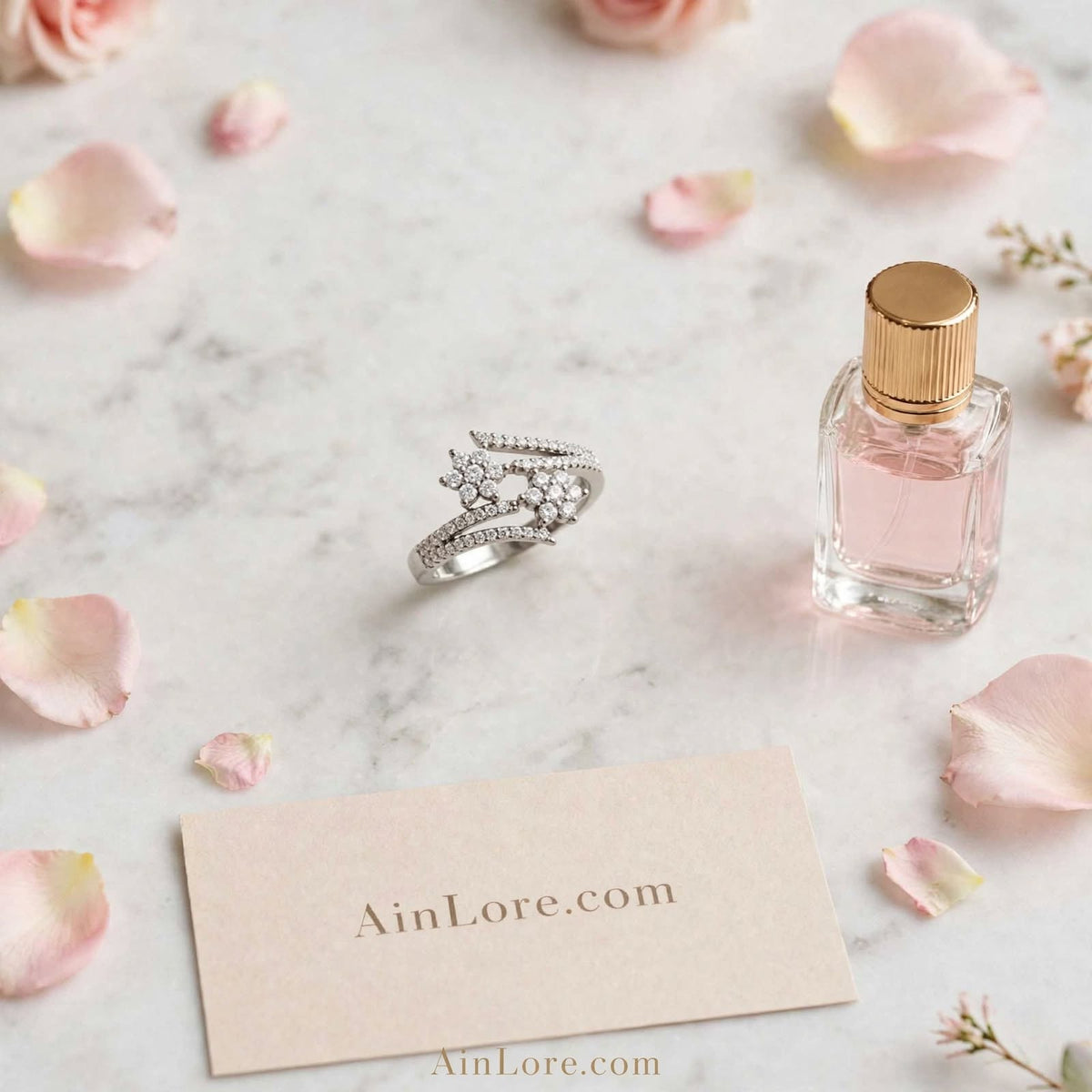 Silver-Tone Floral Ring