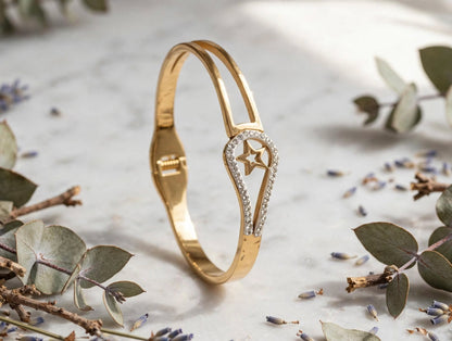 Starlight Gold-tone Anti-Tarnish Stainless steel Kada