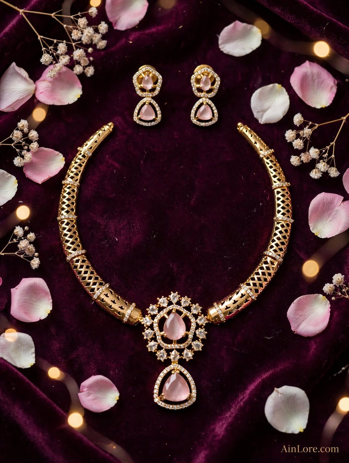 Blush Pink Hasli Choker Set