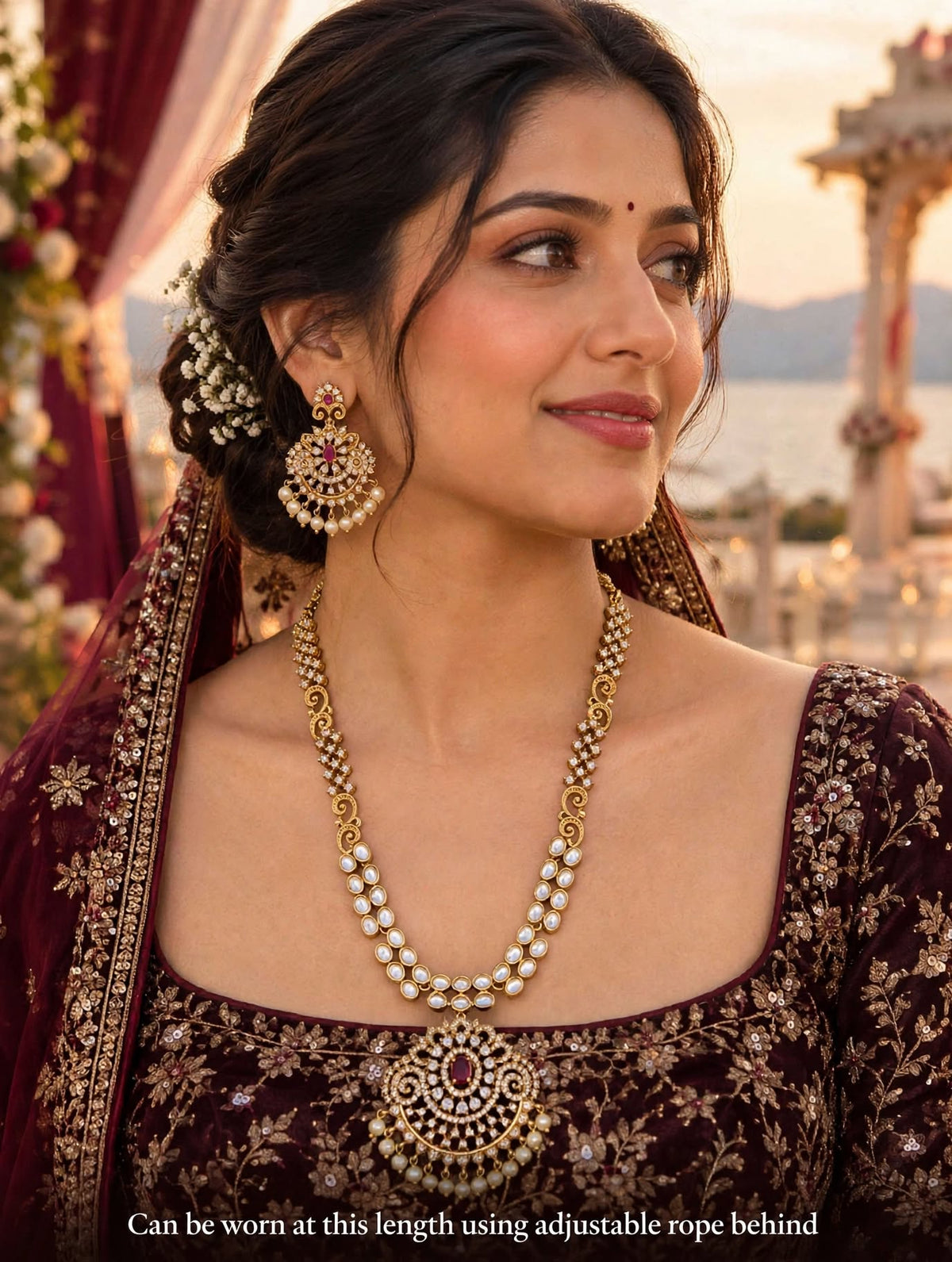 Gulabi Noor Pearl-Drop Bridal Necklace Set