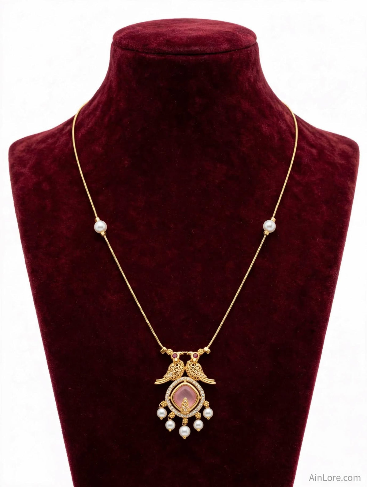 Lakshmi Whisper pink pendant Invisible Chain Necklace