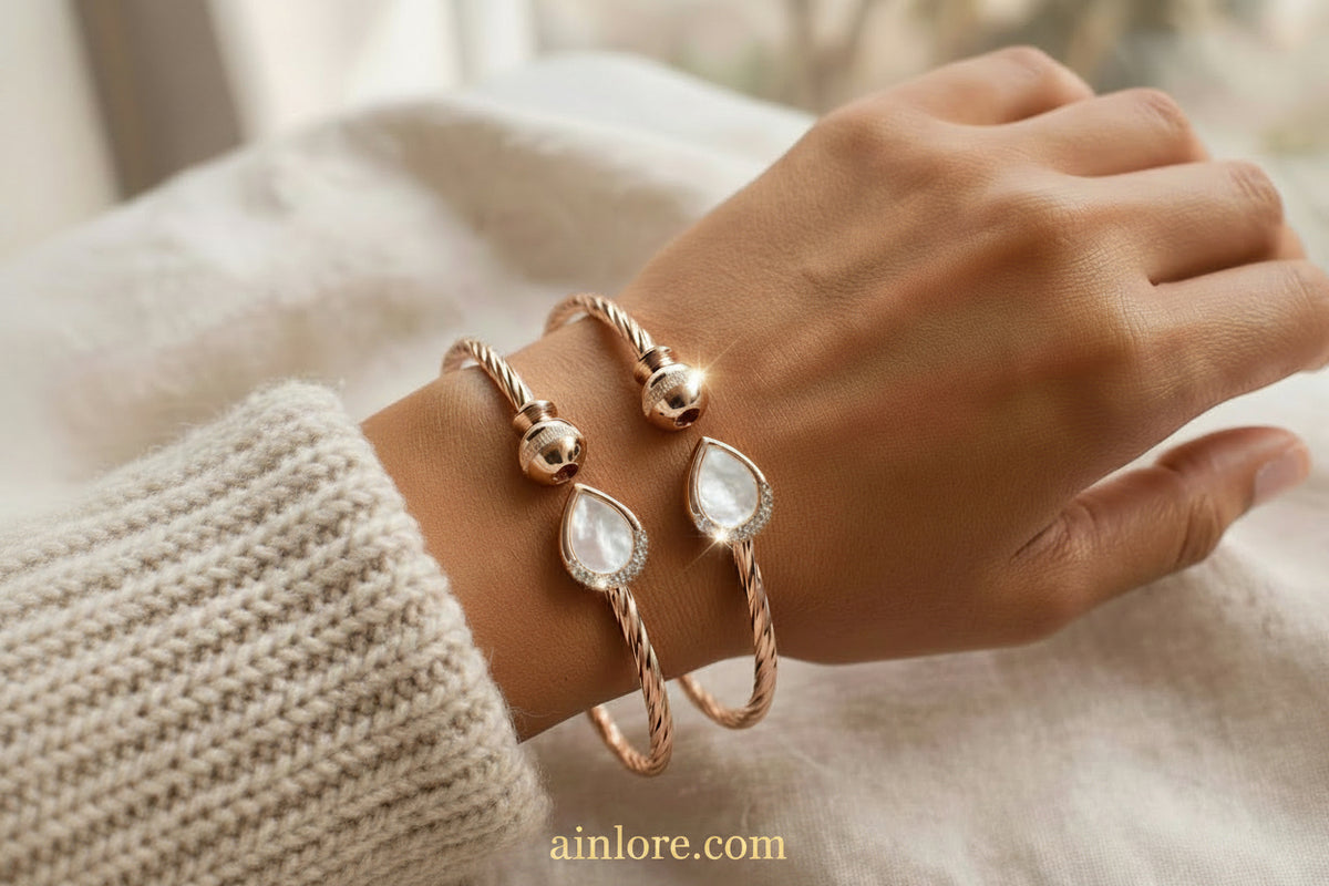 Twisted Rose Gold kadli Bangles