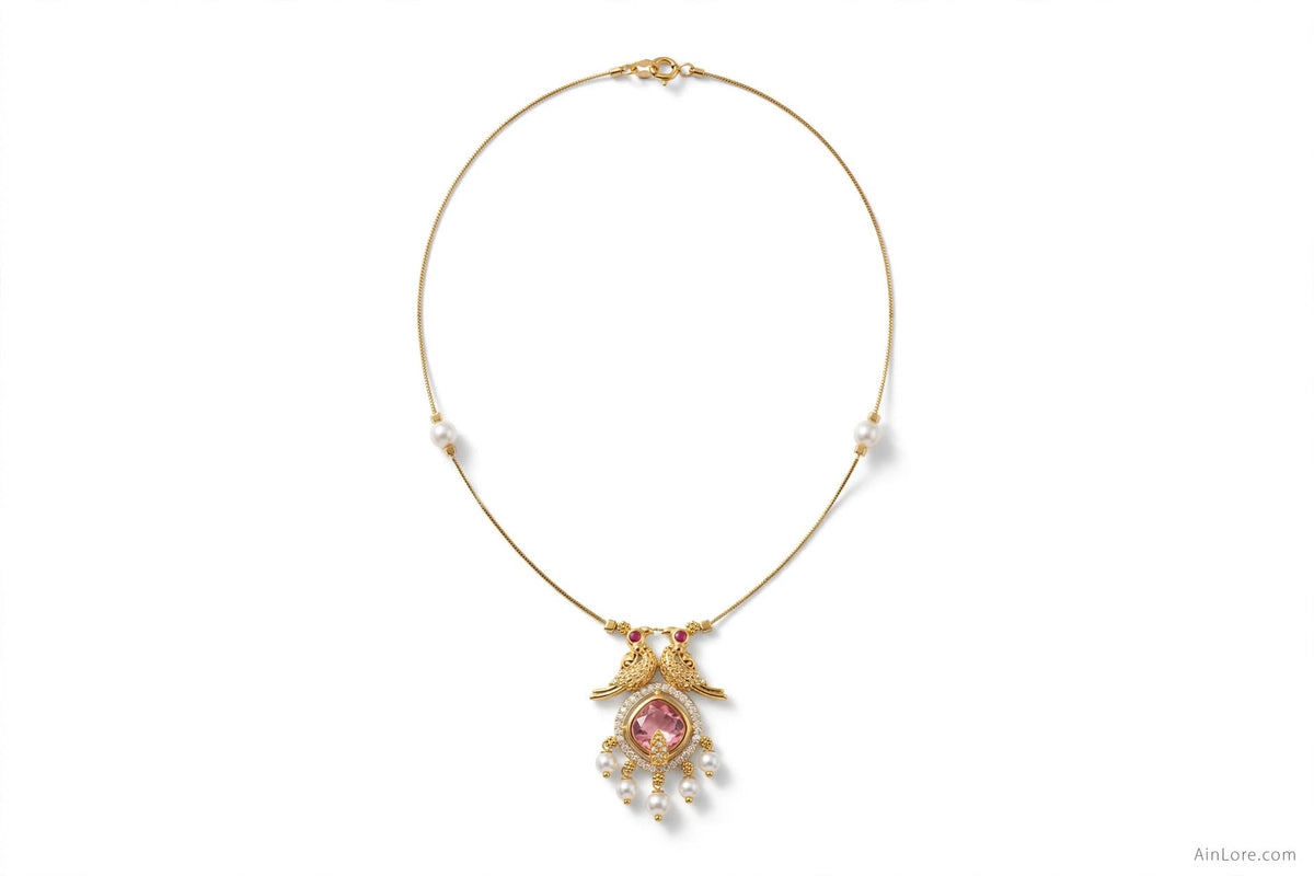 Lakshmi Whisper pink pendant Invisible Chain Necklace