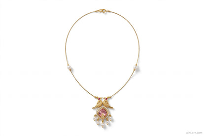 Lakshmi Whisper pink pendant Invisible Chain Necklace