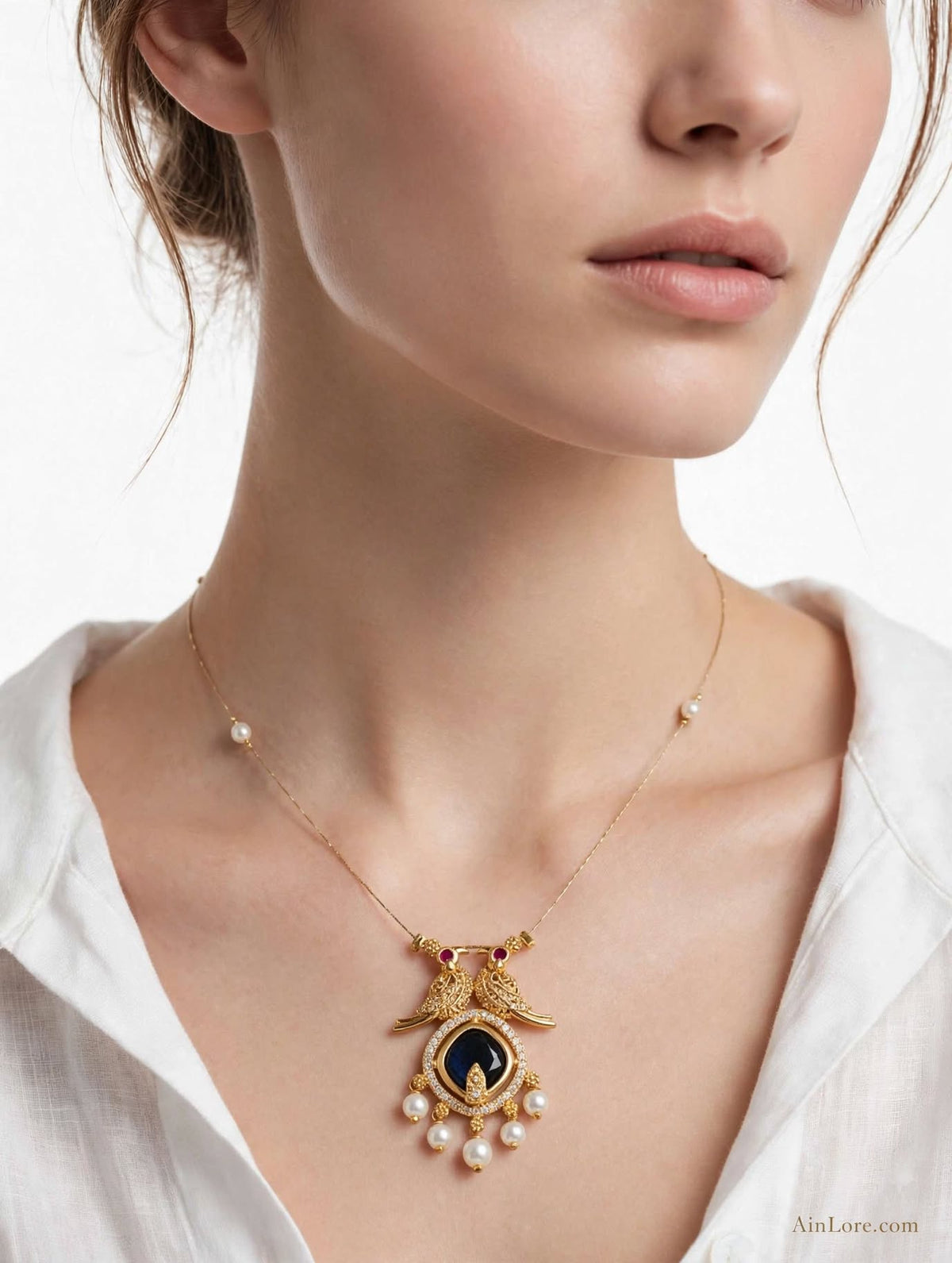 Lakshmi Whisper purple pendant Invisible Chain Necklace