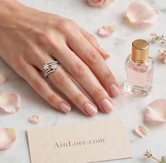 Silver-Tone Floral Ring