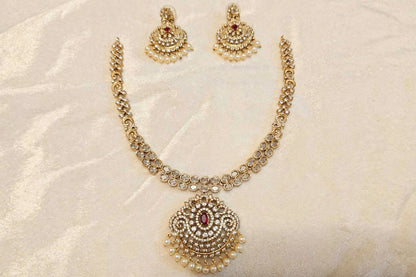 Gulabi Noor Pearl-Drop Bridal Necklace Set