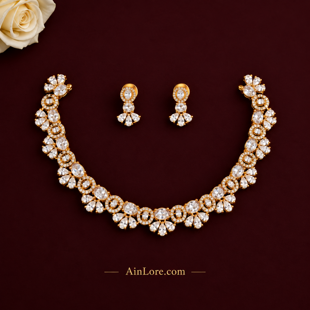 White Zirconia Riviera — Minimal AinLore Theme Flat-lay